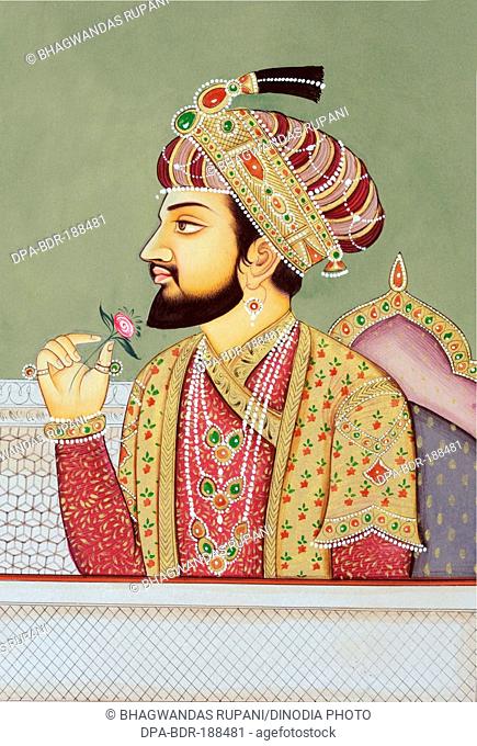 Miniature painting of Mughal Emperor Shah Jahan