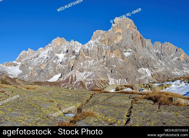 Italy, Trentino-Alto Adige, View of Cimon della Pala peak in Dolomites