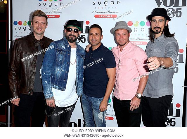 Backstreet Boys Continue The Grand Opening Celebration of Sugar Factory American Brasserie in Las Vegas at Fashion Show Mall Featuring: Backstreet Boys Where:...