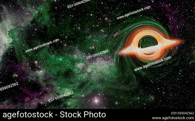 Supermassive black hole. Elements of this image furnished by NASA