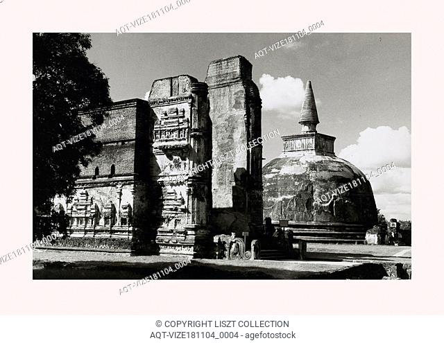 Sri Lanka, Ceylon, Polonnaruwa, Laá¹…kÄtilaka Temple and Kiri Dagoba, 1966 or earlier, Lost Cities of Asia, Architecture, Southeast Asia