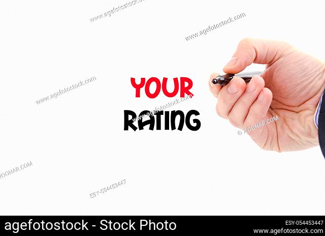 Your rating text concept isolated over white background