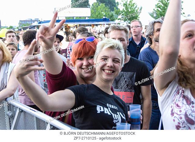 Kiel, Germany - June 22nd 2016: The Band Moop Mama performs on the Hörn Stage during the fifth Day of the Kieler Woche 2016