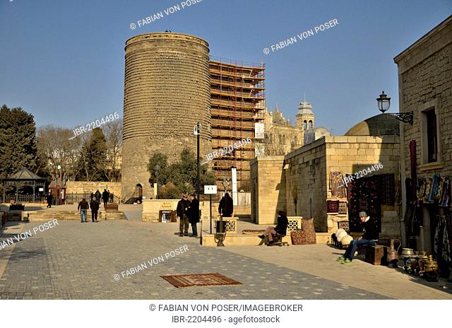 Maiden's Tower from the 5th Century in the Old City of Baku, UNESCO World Heritage Site, Azerbaijan, Caucasus, Middle East