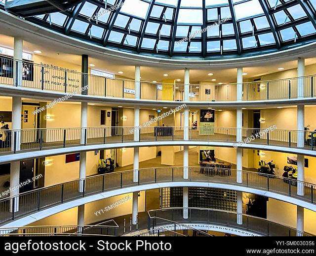 Tilburg, Netherlands. Circular Floors inside the Central Hall of Koningsvoorde Nursing Home for the Elderly