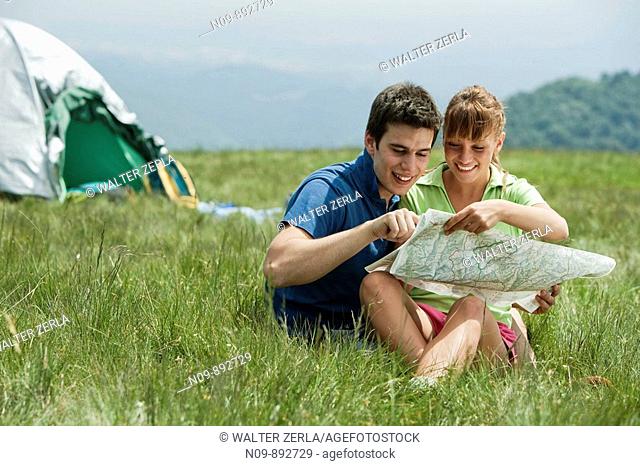 Happy Couple Camping