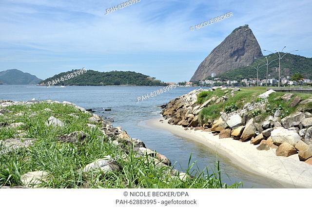 A watercourse flows into the Baia de Guanabara (bay) at the end of Flamengo beach in Rio de Janeiro, Brazil, 08 October 2015