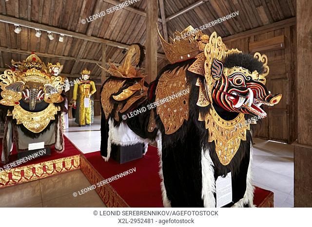 Barong Bangkal (very old wild pig with spiritual powers) mask for Barong dance. Setia Darma House of Masks and Puppets, Mas, Ubud, Bali, Indonesia
