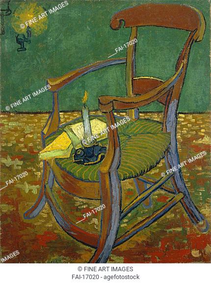 Gauguin's chair. Gogh, Vincent, van (1853-1890). Oil on canvas. Postimpressionism. 1888. Van Gogh Museum, Amsterdam. 72, 5x90, 3. Painting