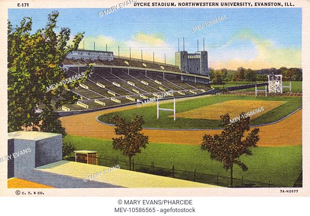Dyche Stadium, Northwestern University, Evanston, Illinois.  Dyche Stadium, The home of the Northwestern University Wildcats
