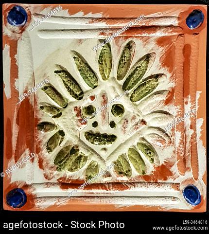 """Little sun"", Pablo Picasso (1881-1973), red ceramic glaze