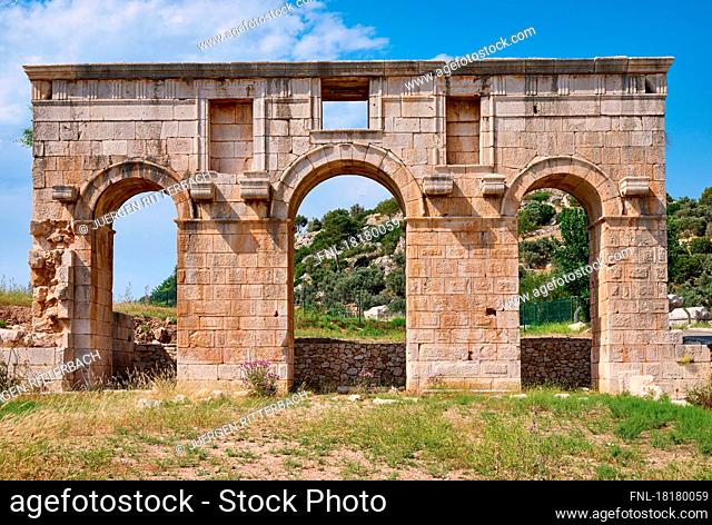 Arch of Mettius Modestus, Remains of the ancient Lycian city of Patara, Turkey|Arch of Mettius Modestus Governor of Lycia around 100 AD