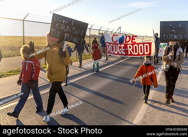 Illustration picture shows a march on the second day of a mass action weekend, organized by the civil disobedience action platform Code Red/ Code Rood/ Code...