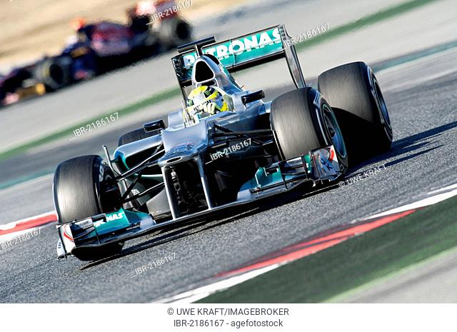 Nico Rosberg, GER, Mercedes AMG-Mercedes F1 W03, during the Formula 1 testing sessions, 21-24/2/2012, at the Circuit de Catalunya in Barcelona, Spain, Europe