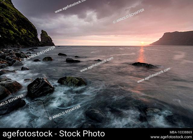 Talisker Bay, beach, sunset, Isle of Skye Scotland