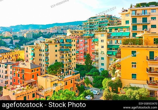 Residential buildings in Genoa, Genova, Italy