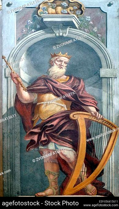 King David, fresco in the St Nicholas Cathedral in Ljubljana, Slovenia