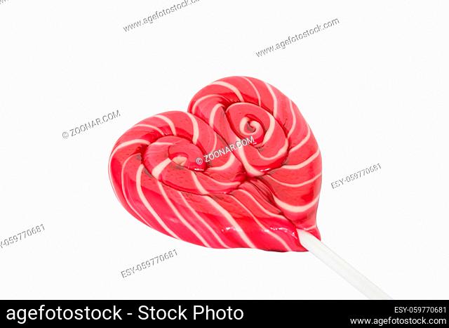 Christmas sugar candy cones heart shaped isolated on white background