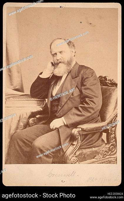 Portrait of John Angel James Creswell (1828-1891), Before 1891. Creator: Brady's National Photographic Portrait Galleries