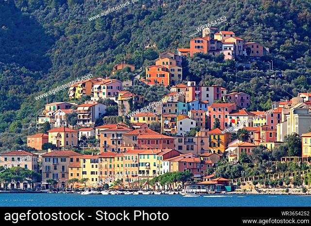 Colourful Houses Village Fezzano at Liguria Italy