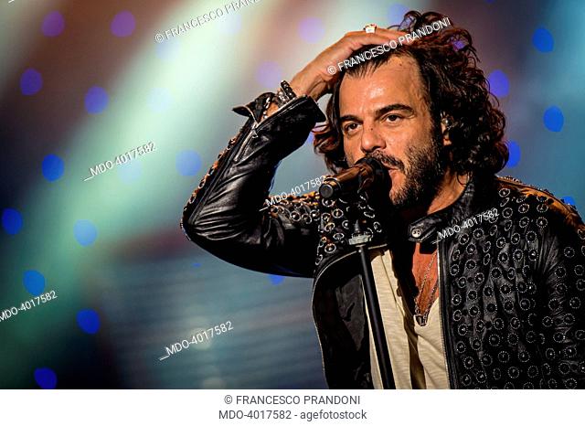 The Italian singer Francesco Renga live in concert. Real Time Extra Tour, Mercati Generali, EstathÃ¨ Market Sound. Milan (Italy), 10th July 2015