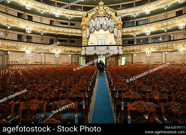 RUSSIA, ST PETERSBURG - SEPTEMBER 23, 2023: A view of the auditorium before the start of a production of the Don Quixote ballet based on Miguel de Cervantes’...