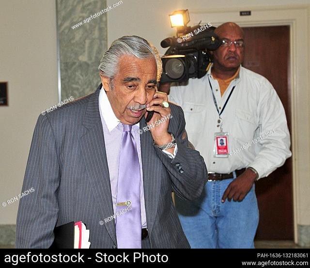 United States Representative Charlie Rangel (Democrat of New York) returns to his Capitol Hill office on Tuesday, November 30, 2010