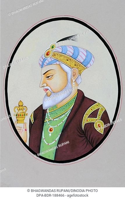 Miniature painting of mughal emperor aurangzeb
