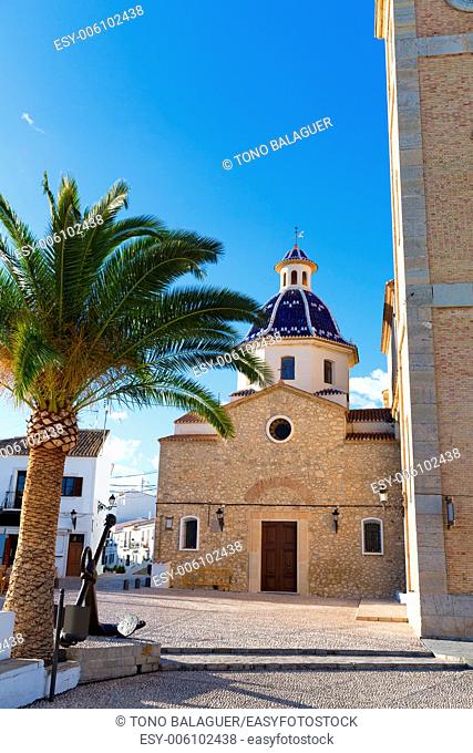 Altea old village Church typical Mediterranean at Alicante Spain