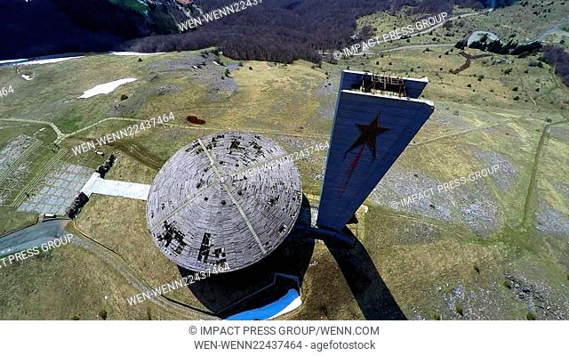 A view of The Buzludzha Monument builded on the top of Stara Planina mountain by the former Bulgarian communist regime. The Buzludzha Monument which looks like...