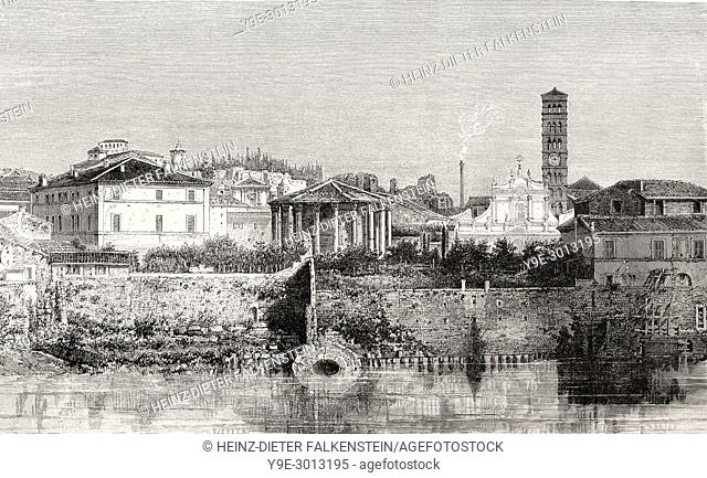 The Cloaca Maxima and the Basilica of Saint Mary in Cosmedin, Rome, Italy, 19th Century