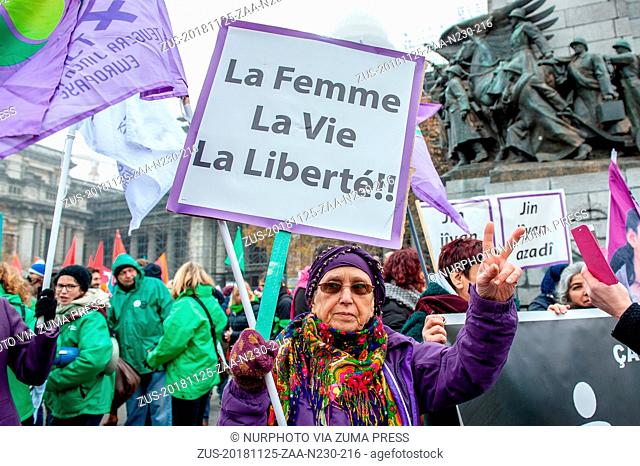 November 25, 2018 - Brussels, Belgium - November 25th, Brussels. On the same day that the International Day for the Elimination of Violence against Women takes...