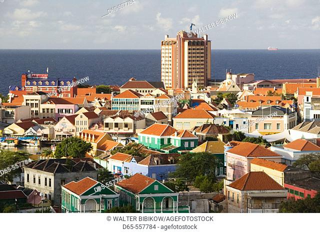 View of Punda with Plaza Hotel Curacao. Willemstad. Curaçao. Netherlands Antilles