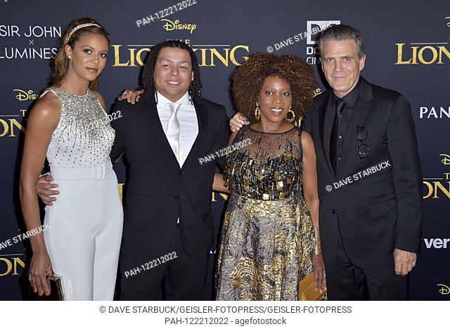 Mavis Spencer, Duncan Spencer, Alfre Woodard and Roderick Spencer at the world premiere of the movie 'The Lion King' at the Dolby Theater