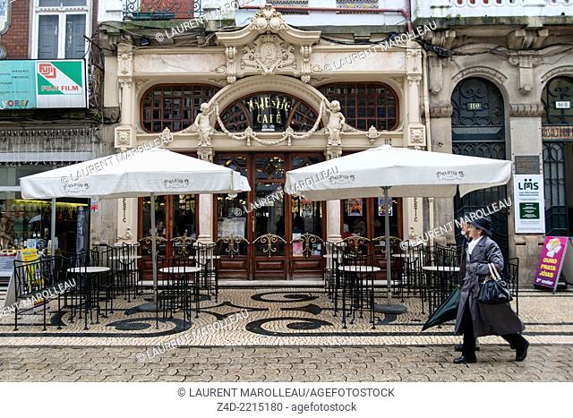 Famous Majestic Café art nouveau building on Rua Santa Catarina. Porto, Douro Litoral Province, Portugal, Europe