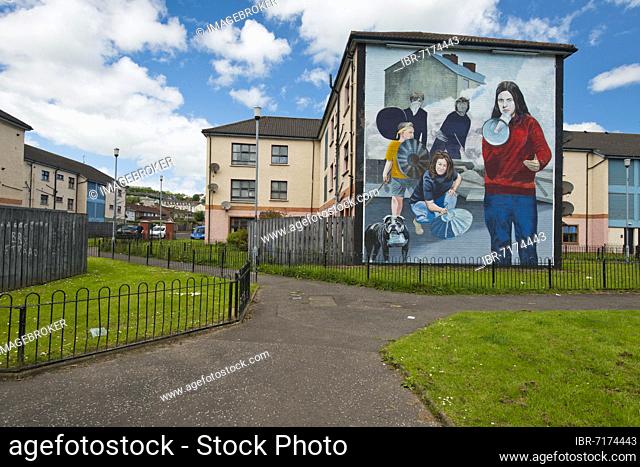 Northern IrelandNorthern Ireland conflict, mural, political mural from the time of the IRA resistance, Bogside district, Derry-Londonderry, Ulster Province