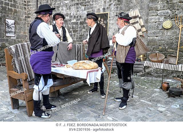 44th edition of Ansotano dressing Day at Ansó Village, Festivity of National Tourist Interest. Huesca Pyrenees, Aragón, Spain