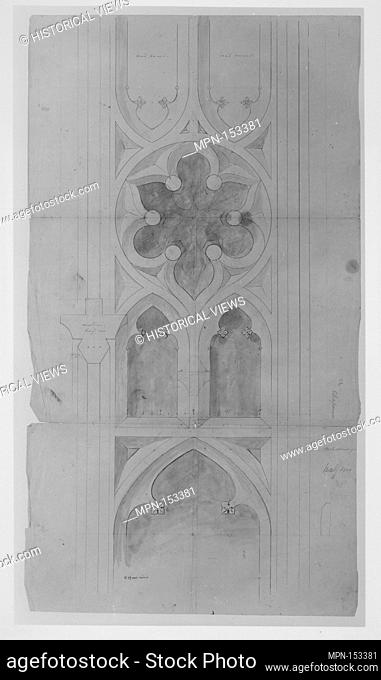 Design for window tracery for Chapman - full size. Artist: Alexander Jackson Davis (American, New York 1803-1892 West Orange
