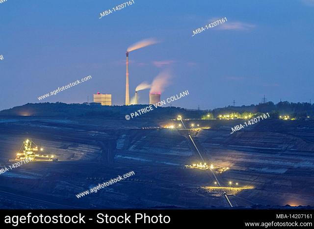 Germany, Lower Saxony, Schöningen, decommissioned lignite power plant and former open-cast lignite mine Schöningen