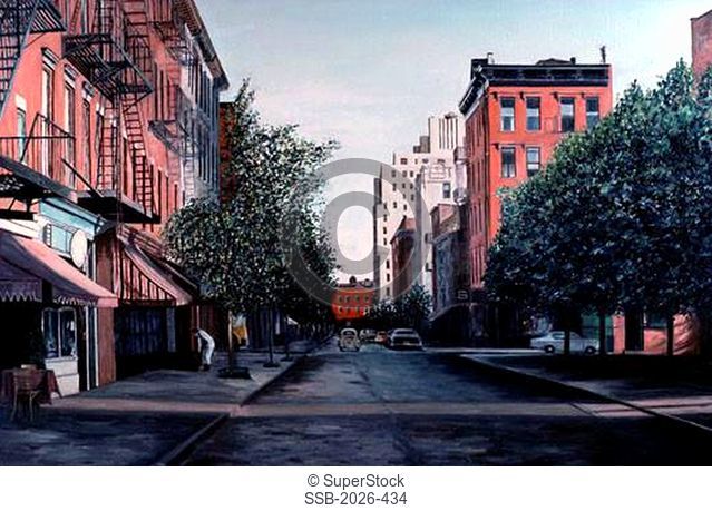 Bleecker St., New York, NY, 1984, Anthony Butera, b.20th C., Oil