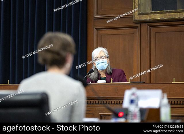 United States Representative Katherine Clark (Democrat of Massachusetts) listens as Dr. Tom Frieden, President and CEO of Resolve to Save Lives and former...