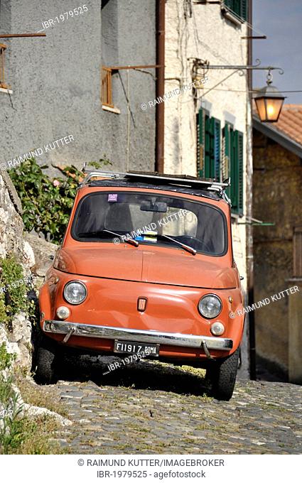 Old Fiat 500 or Cinquecento, Palestrina, Lazio, Italy, Europe