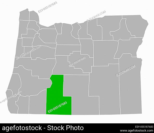 Karte von Klamath in Oregon - Map of Klamath in Oregon