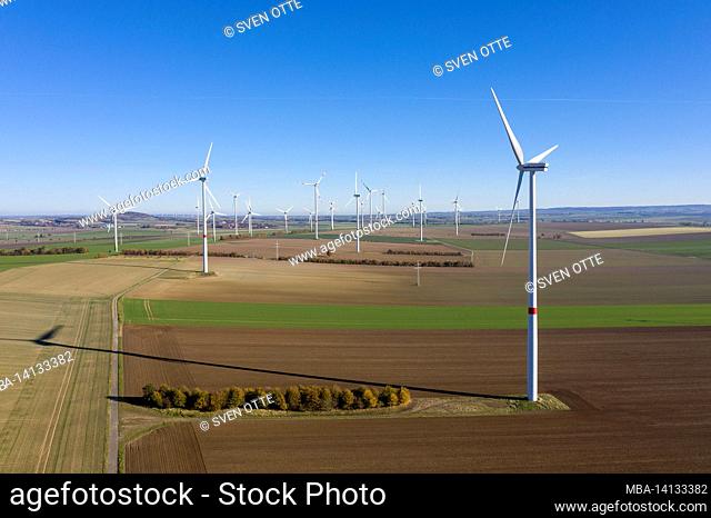 germany, lower saxony, wind farm near winningstedt