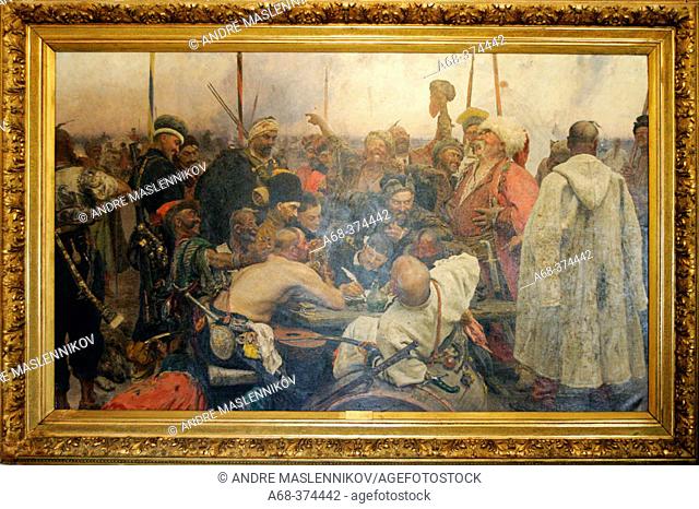 The Reply of the Zaporozhian Cossacks to Sultan Mahmoud IV, painting by Ilya Repin (1880-1891)