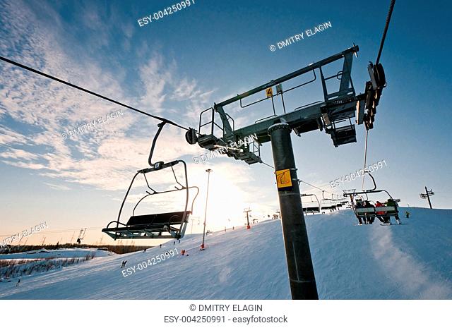 Ski-lift support on ski resort