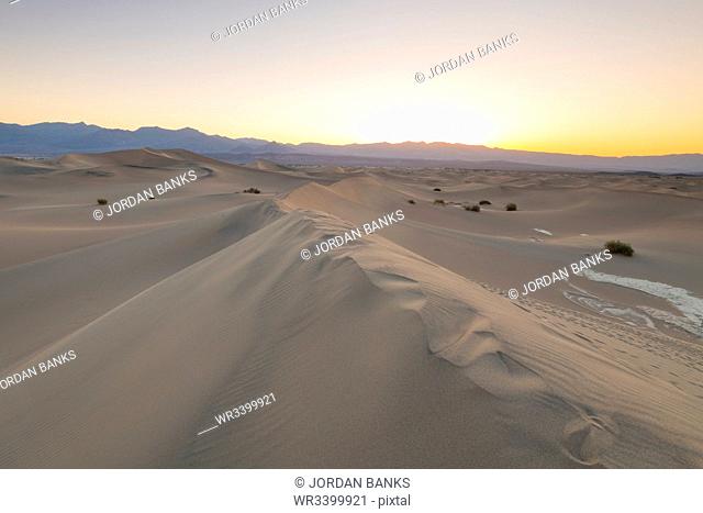 Mesquite flat sand dunes in Death Valley National Park, California, United States of America, North America