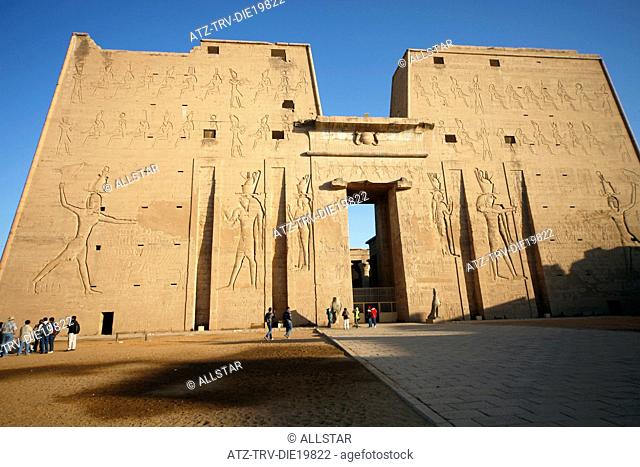 FIRST TEMPLE OF HORUS PYLON; EDFU, EGYPT; 09/01/2013