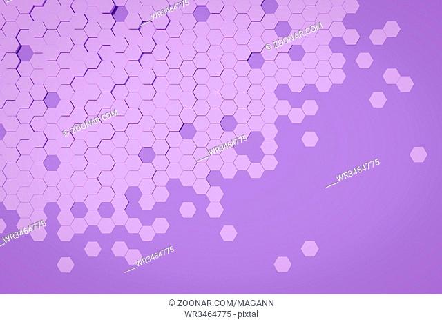 3d illustration of a purple hexagon background