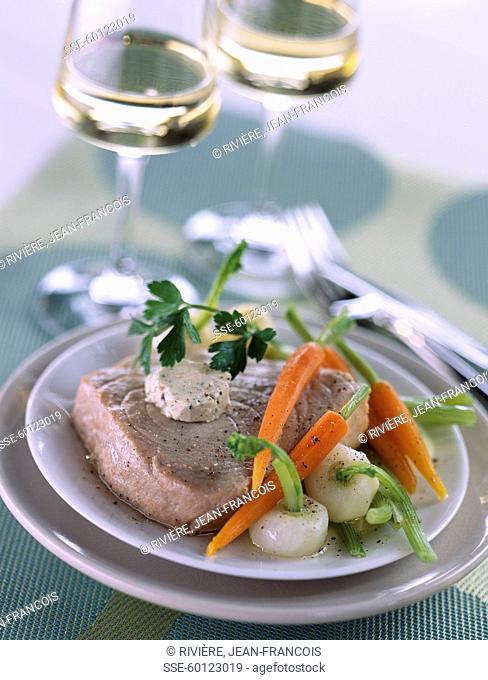 Tuna Pot-au-feu with anchovy butter
